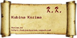 Kubina Kozima névjegykártya